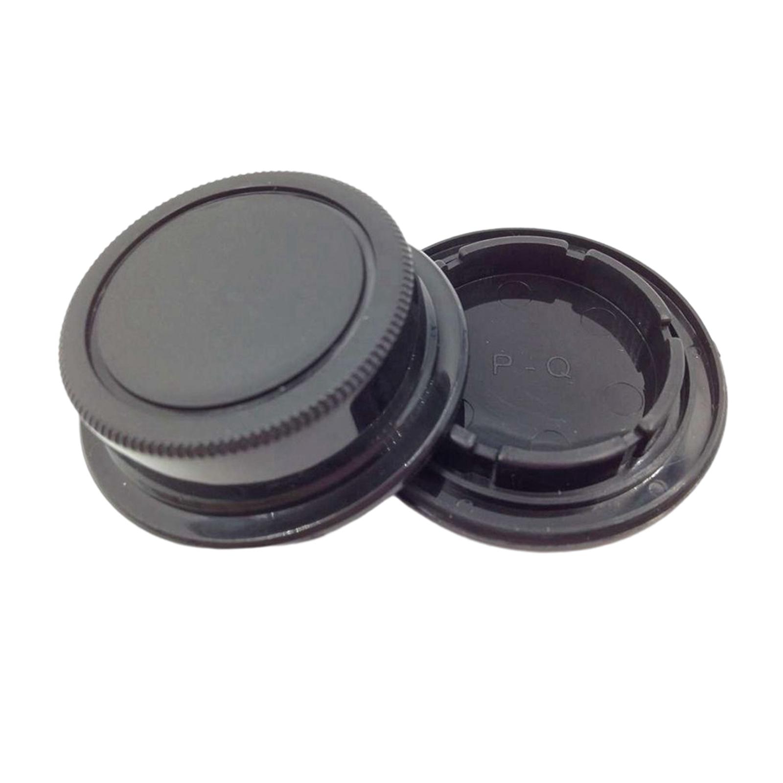 2Pcs  Camera Body CAPS and Lens Rear CAPS   Set Rear Lens Protector Cover for Cameras Black