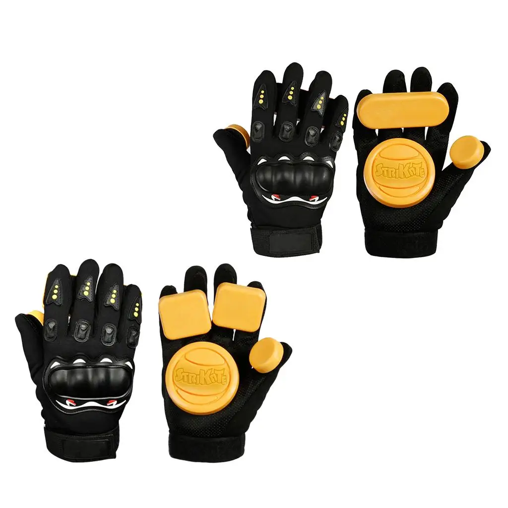 1 Pair Longboarding Gloves with Protector Pucks Protective Slide Roller