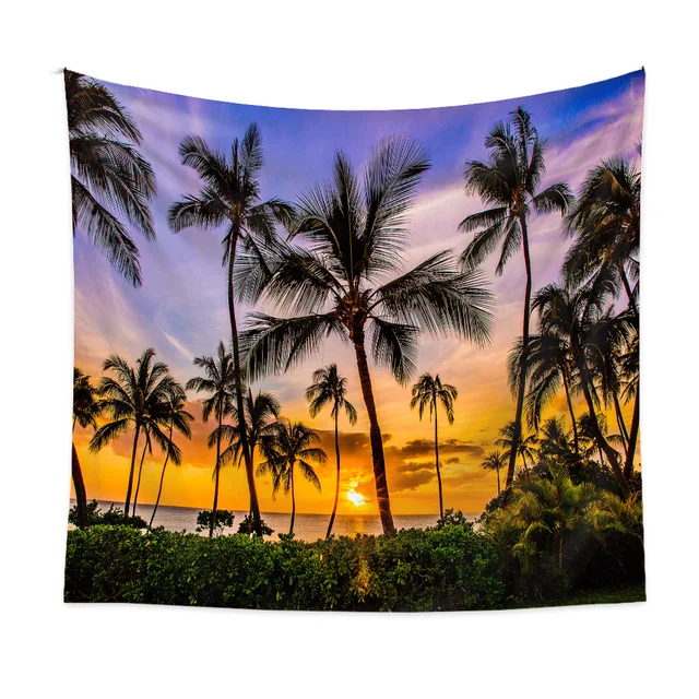 Hawaiian Tapestry Sunrise Sunbeams Through Clouds Shoreline Wide Wall  Hanging for Bedroom Living Room Dorm Aesthethic Decor Art - AliExpress