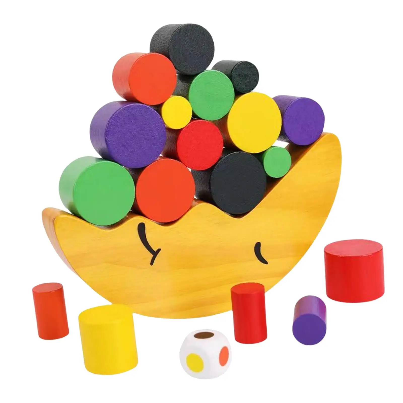 Blocks Wooden Balance Moon Wooden Blocks Balancing Game Toy Wooden Balancing Game Wooden Rainbow Stacker