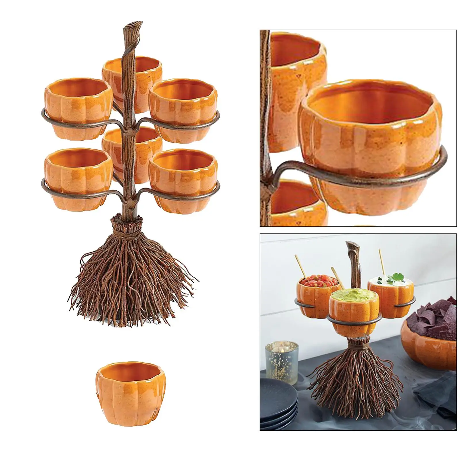 Halloween Bowl Filler Decor, Pumpkin  Stand, Halloween Creative Snack Basket, Resin Creative Fruit Display for ,Salad