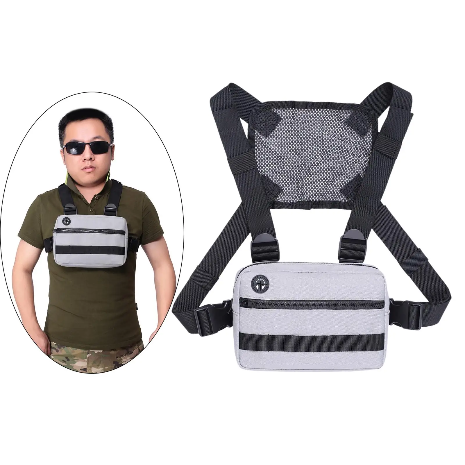 Chest Rig Bag Nylon Pouch Outdoor Sport Hiking Pouch Front Backpack