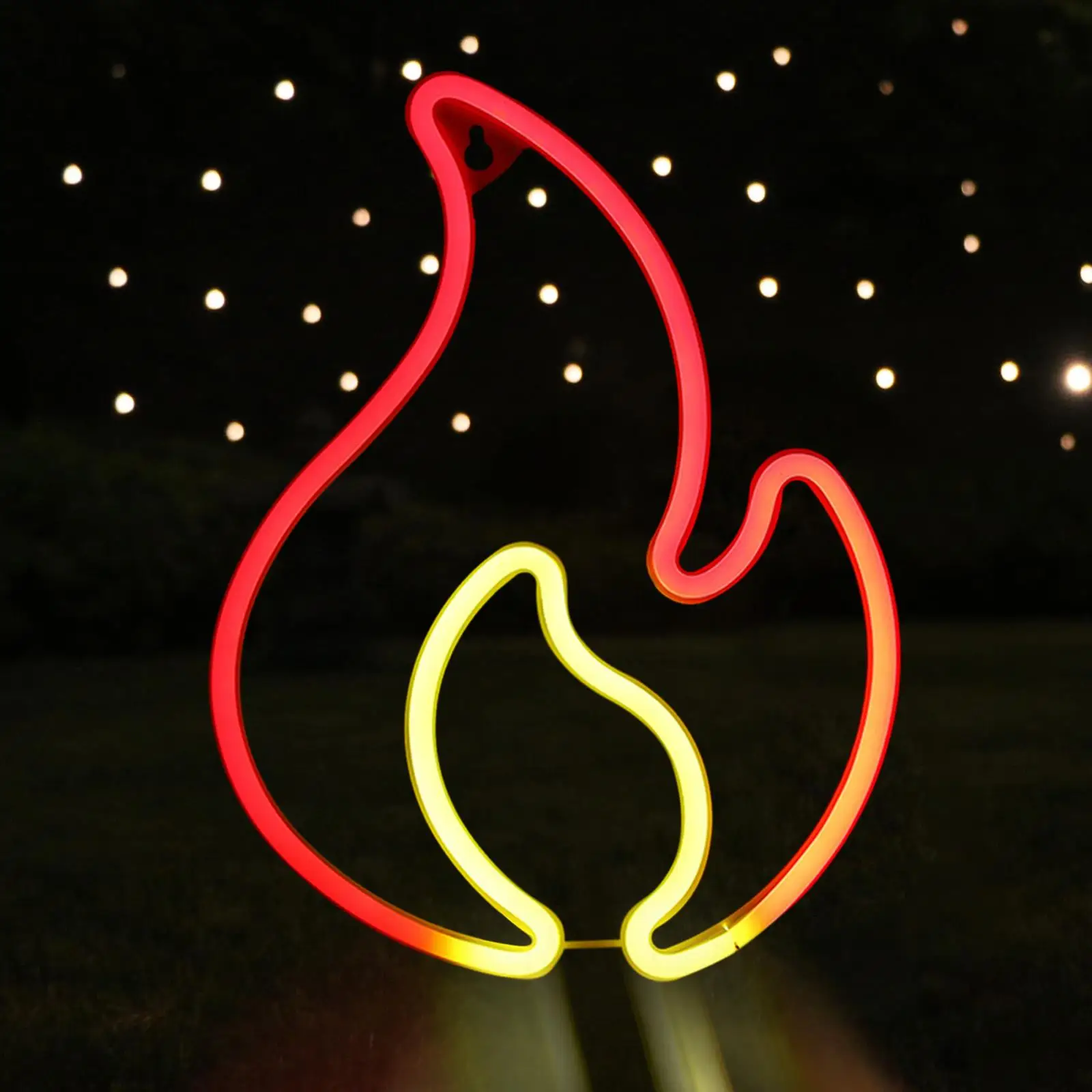 Yellow and Red Flame LED Neon Sign Decoration USB Operated Neon Lights for Indoor Outdoor Gaming Room Party Bedroom Holiday