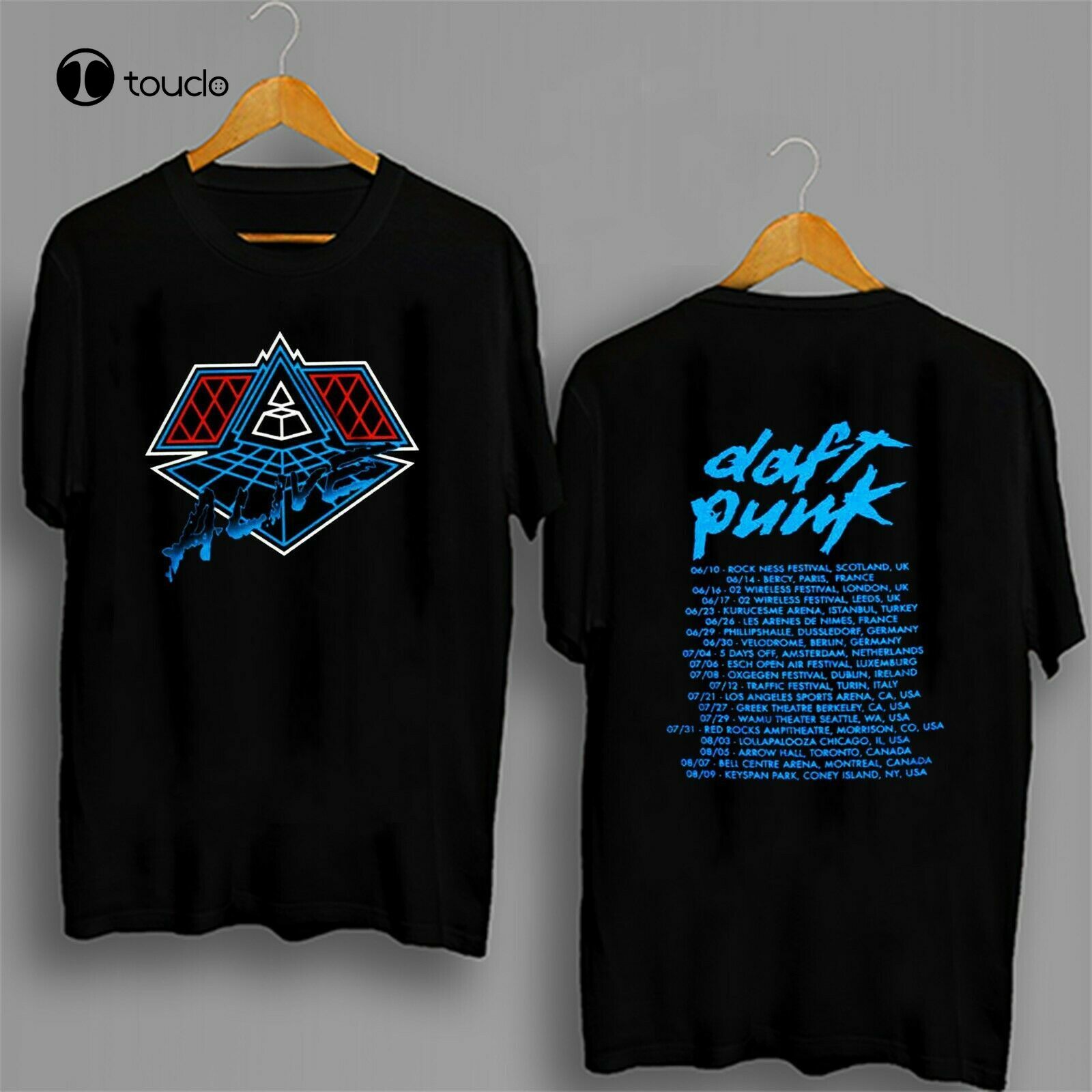 Unisex Impressão Digital Camisetas, Daft Punk Alive