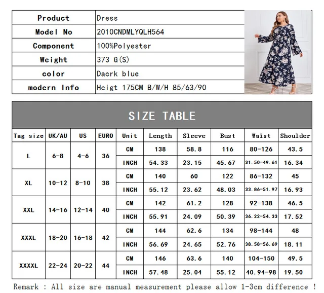 Herrnalise Summer Dresses for Women 2023 Trendy Plus Size Women's Clothing  Vintage Blue Floral Print Casual Long Sleeve Maxi Dress Elegant Party