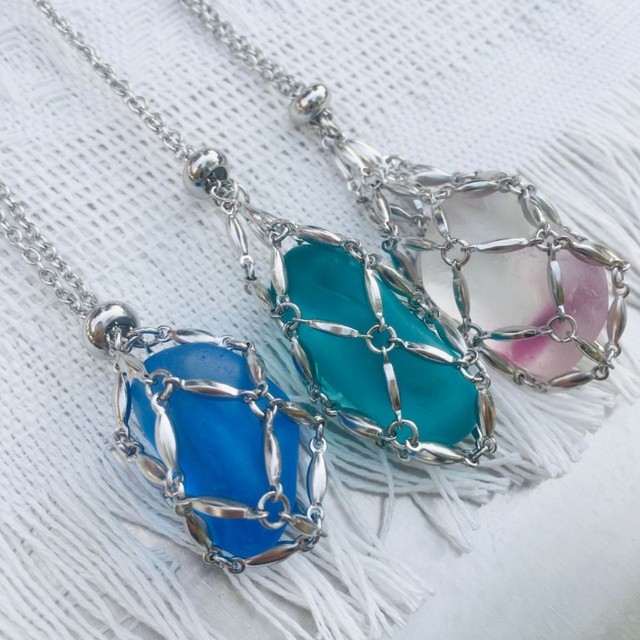 3pcs Crystal Stone Holder Necklace Pendant Holder Necklace Cord Adjustable  US