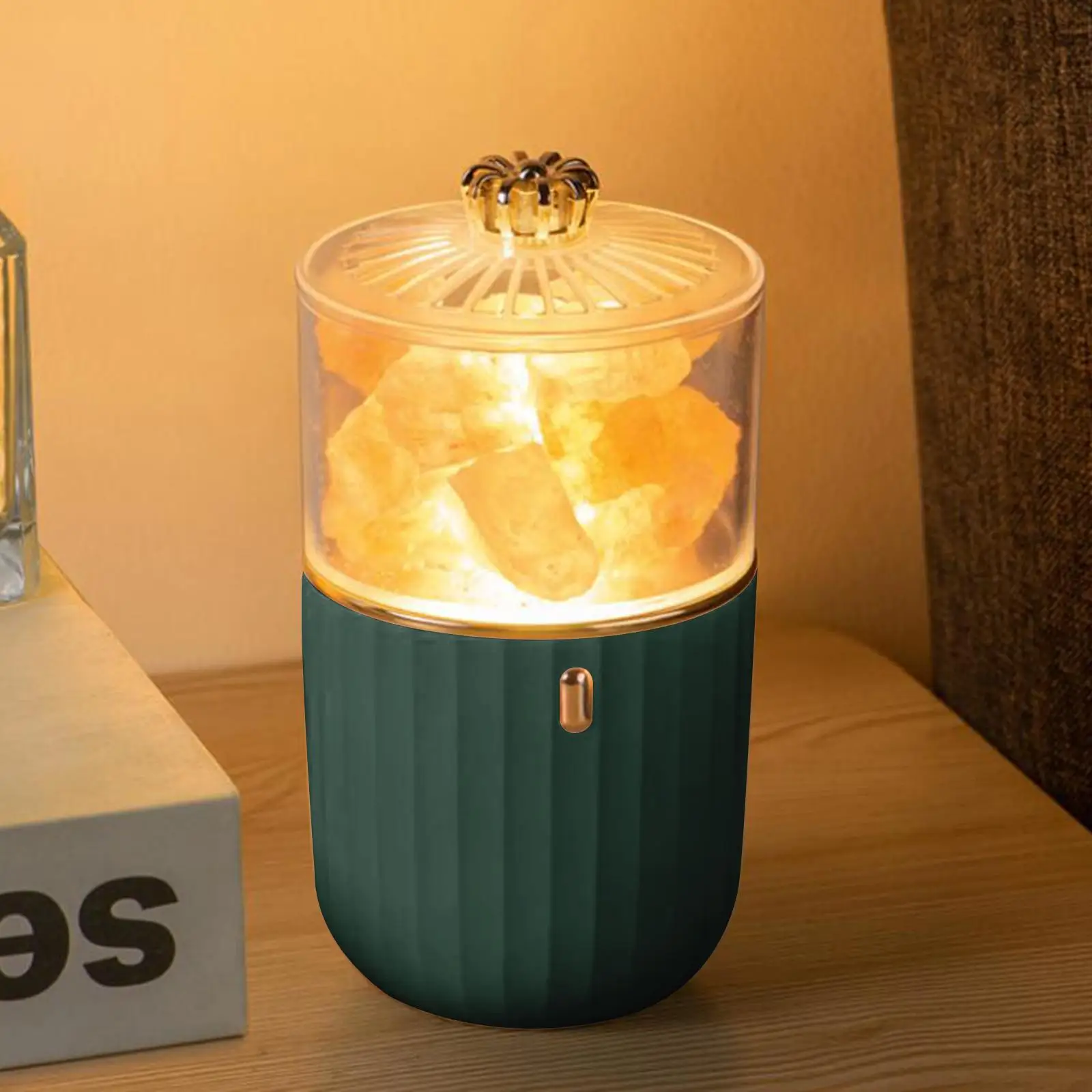 USB Air Humidifier Crystal Salt Stone Salt Lamp Humidifier Humidificador Mist Maker Fogger for Office Home Room Desktop Decor