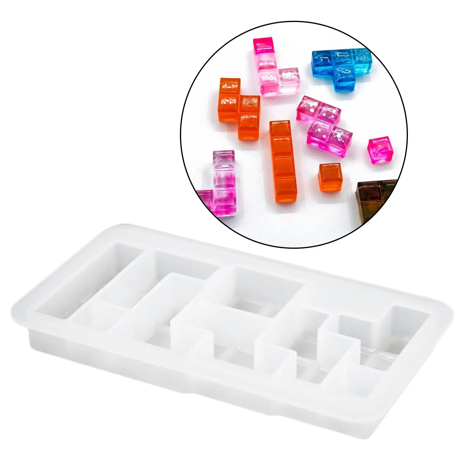 Handmade Resin Cubes  Trays, Silicone Cube Toy Socket Craft , Storage Box Epoxy Crafts toy for kids 