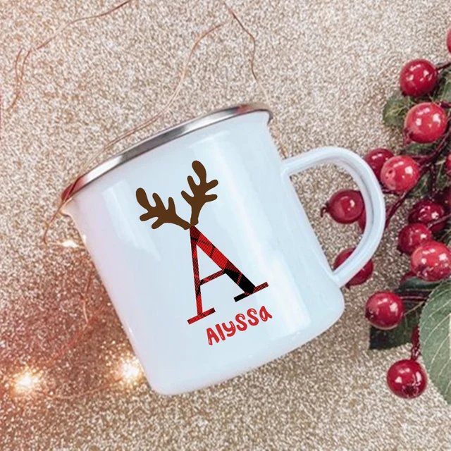 Deer Print Family Matching Mugs Christmas Party Enamel Coffee Mugs Drink  Wine Hot Cocoa Chocolate Cups Drinkware Gift for Family - AliExpress