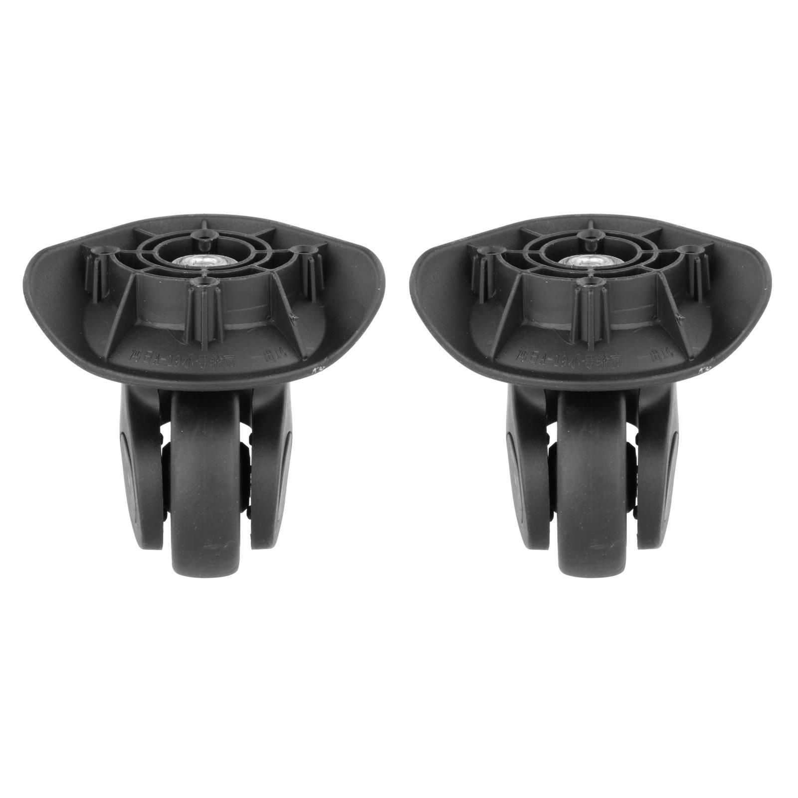 2 Pieces Universal Luggage Wheel Suitcase Repair Set Replacement Travel Black Wear Resistant Plug in for A19 Detachable Quiet