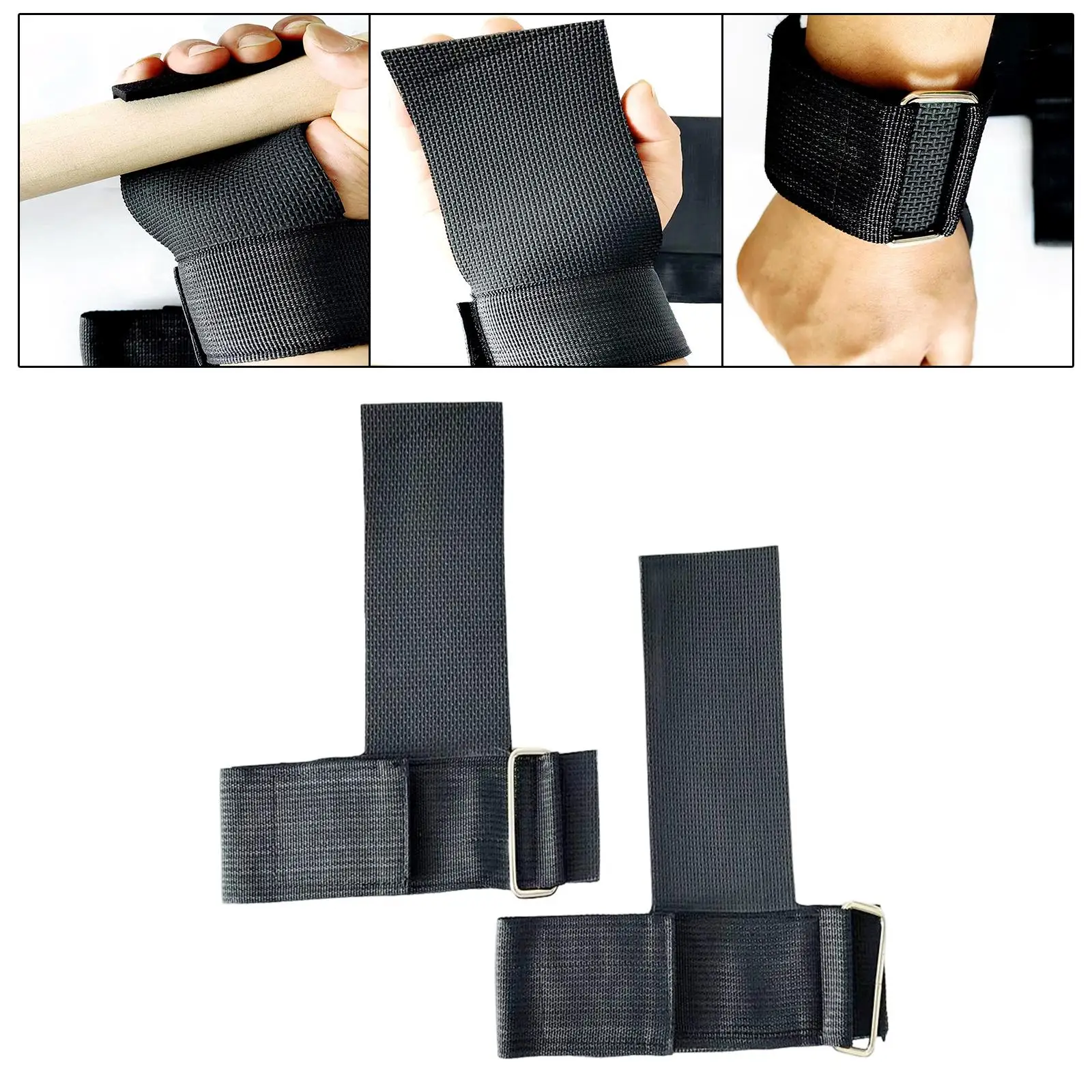 2x Professional Weight Lifting Straps Wrist Wraps Gloves Anti Skid Training Weightlifting Deadlift Bench Press Gym