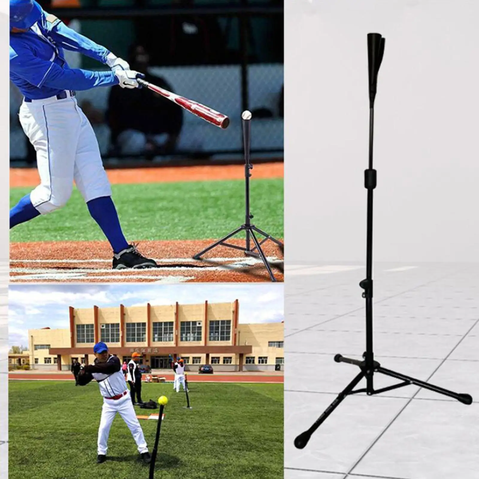 Baseball Softball Batting Tee Practice Trainer Height Adjustment Hitting Tee Stand for Men Hitting Lunging