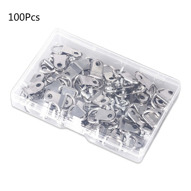 Description Picture 4 of item100pcs D-Rings Hangers Heavy Duty D-Rings Picture Hangers Kits Screws Durable