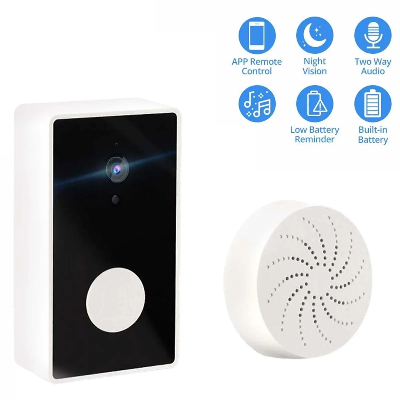 Wireless WiFi Video Doorbell Camera Take Photo with Chime Wireless Doorbell Camera for Indoor Home