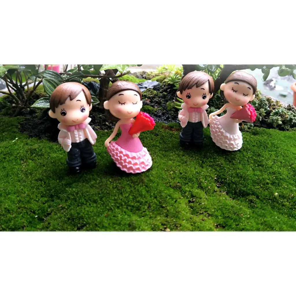 2 x Miniature Bride & Groom Figurine Bonsai Decor Fairy Garden DIY Micro Landscape PICK
