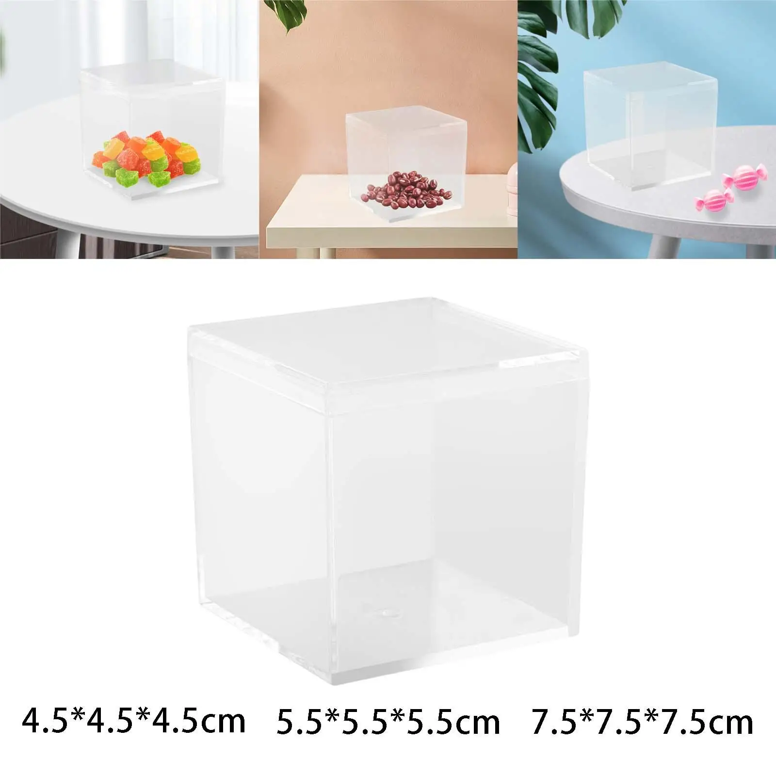Plastic Transparent Gift Boxes Treat Gift Boxes Containers Clear Square Cube Candy Box for Baby Shower Mini Desserts Halloween