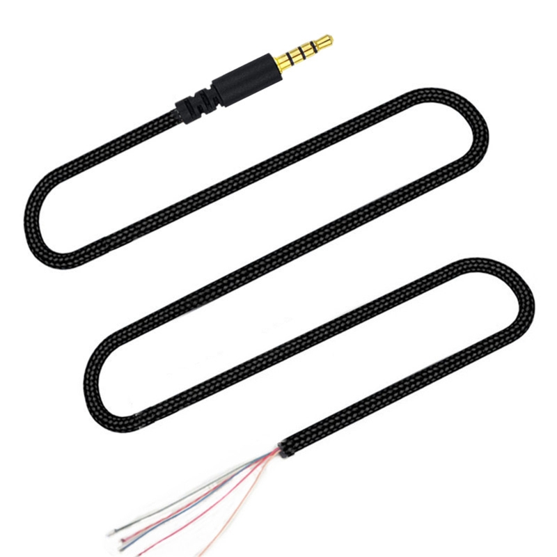 Headphone Cable Replacement 3.5mm Male Plug Jack Connector to Bare Wire Open End TRS 5 Pole Stereo Cord for Hyper X S A0NB