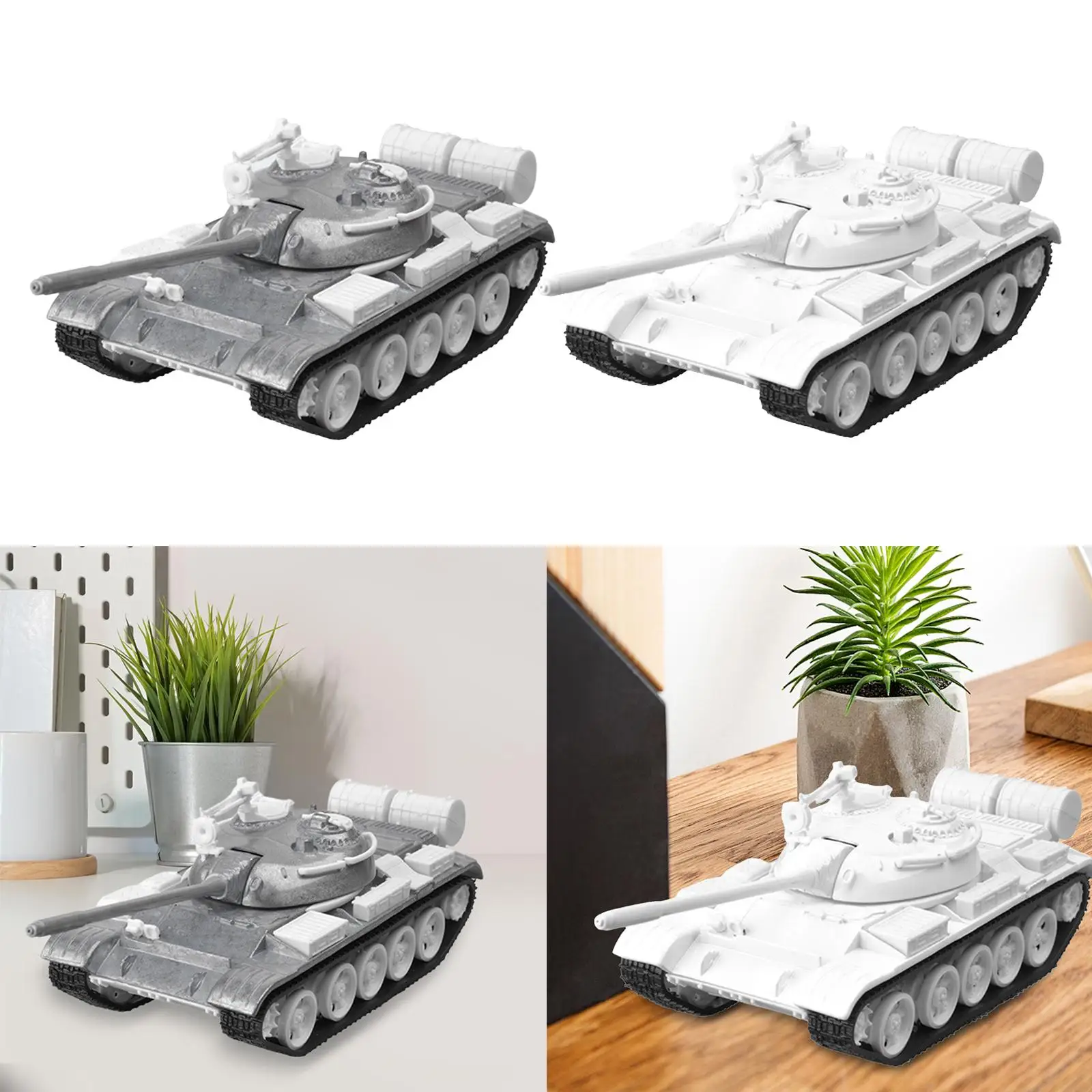 Metal Tank Model Diecast Alloy 1:48 Scale DIY for Table Birthday decor