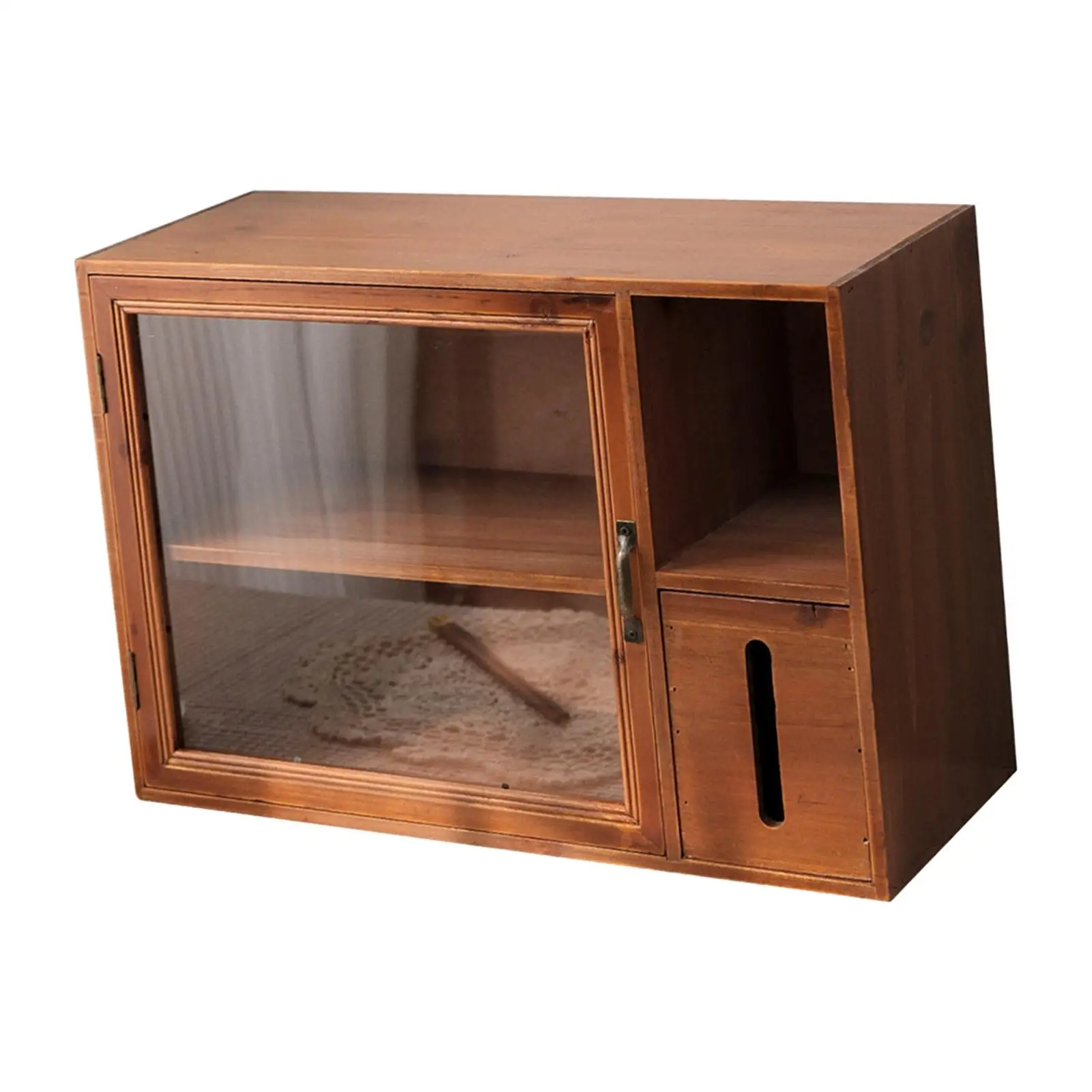 Desk Storage Cabinet Solid Wood Kitchen Utensils Storage Display Mug Organizer for Restaurant Office Livingroom Bathroom Vanity