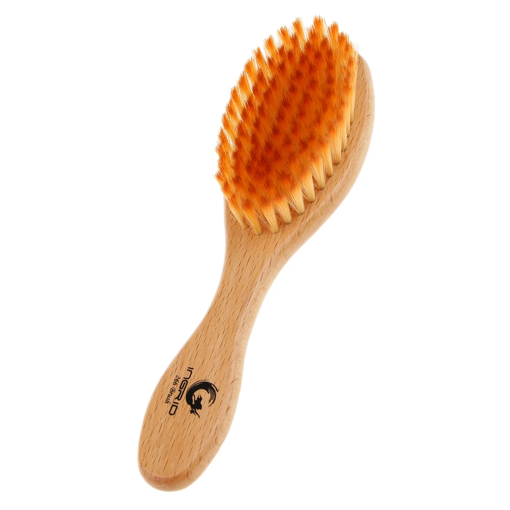 Baby Wooden Hair Brush Super Soft Bristles Massage Comb for Newborns Toddlers Face Neck Duster Cleaning Tool