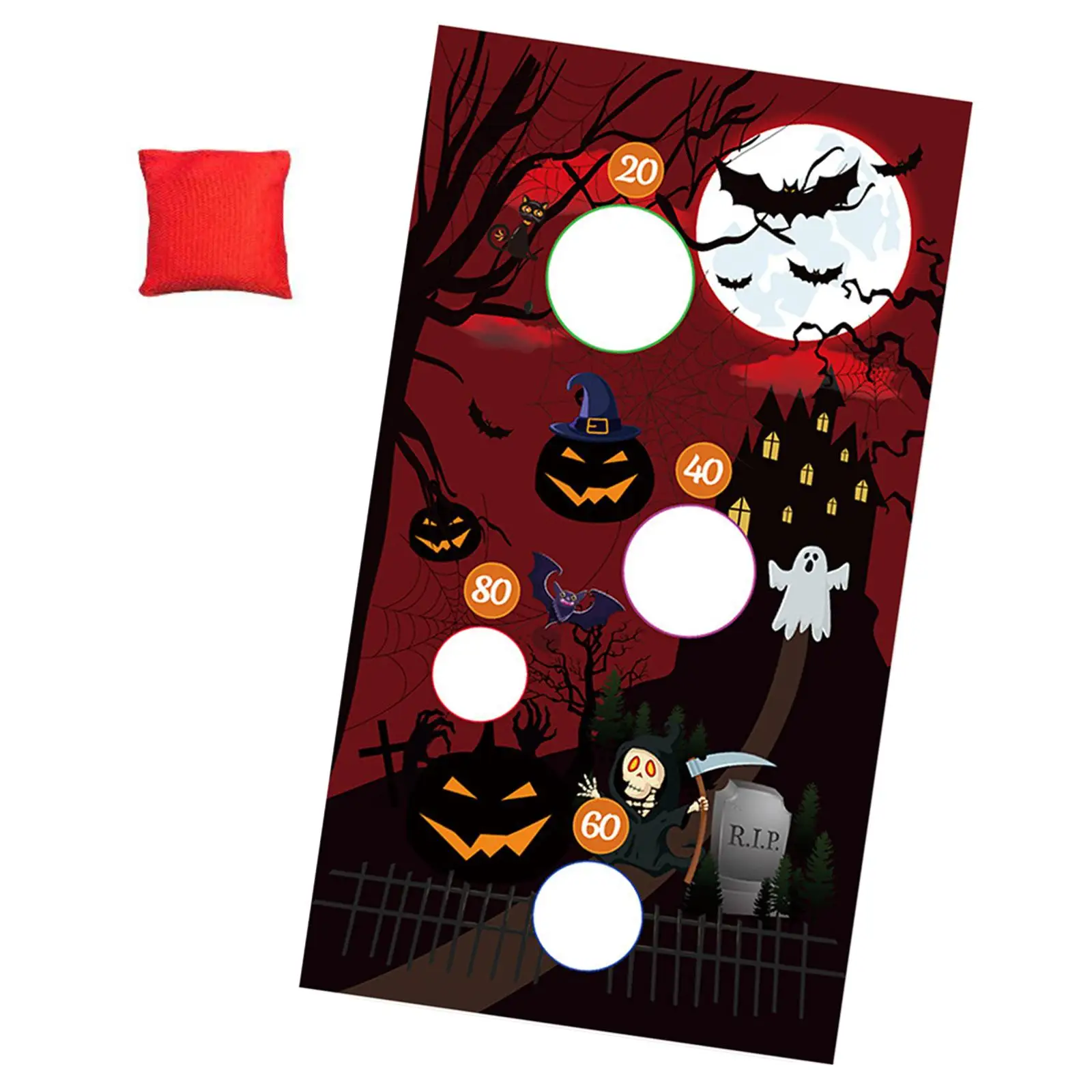 Halloween Toss Game Family Gathering Game Throwing Game Banner Kit for Game