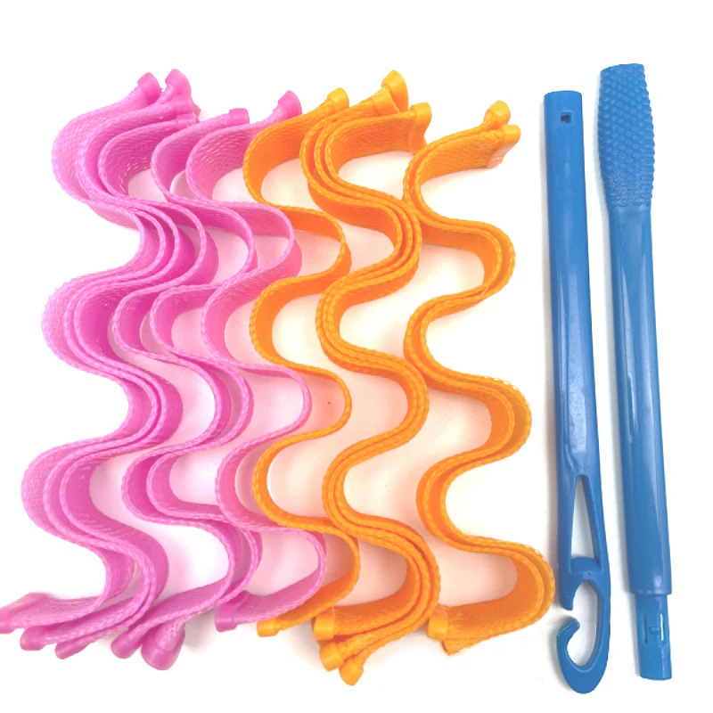 12 Pcs 25cm Hair Curlers Spiral Curls No Heat Wave Hair Curlers Styling Kit Spiral  Hair Curlers With Pieces Styling Hooks AliExpress | 28 Pieces Hair Curlers  Spiral Curls No Heat Wave