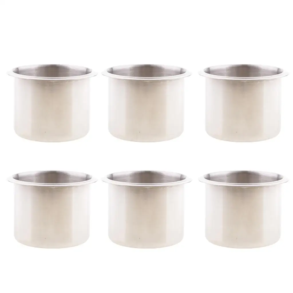 Stainless Steel 6pcs Cup Drink Holders for Marine Boat Car Truck Camper