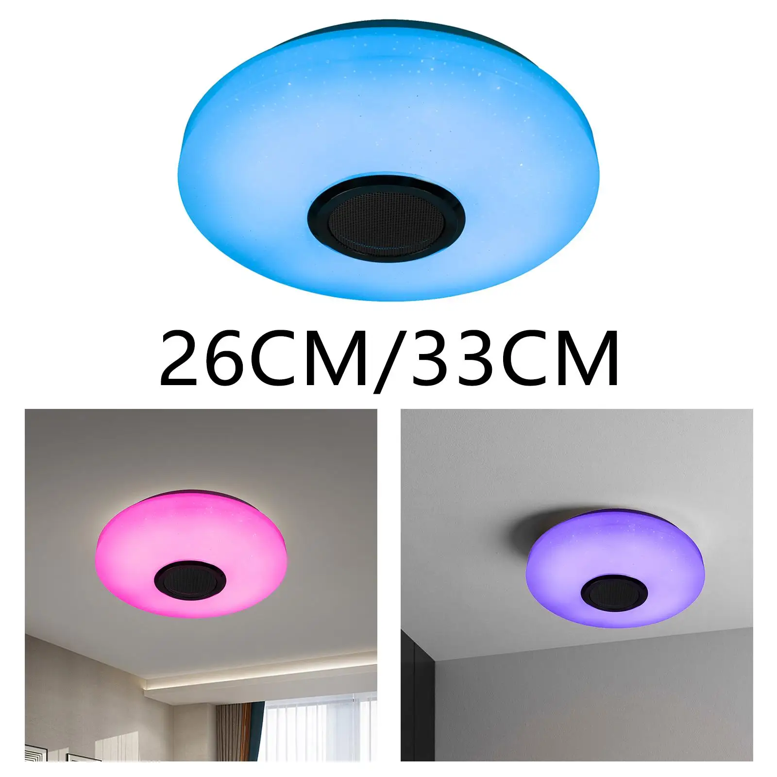 Bluetooth Music Speaker Ceiling Light RGB Dimmable Smart Lamp APP Control