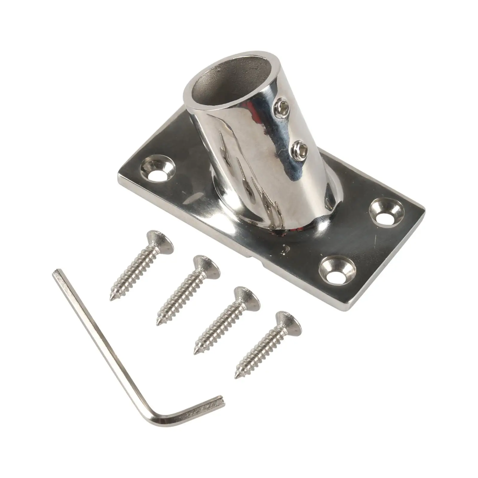 60 Degree Boat Handrail Fitting Stainless Steel Rectangular Base Hardware for Yachts Boat Inflatable Boats Marine Polished