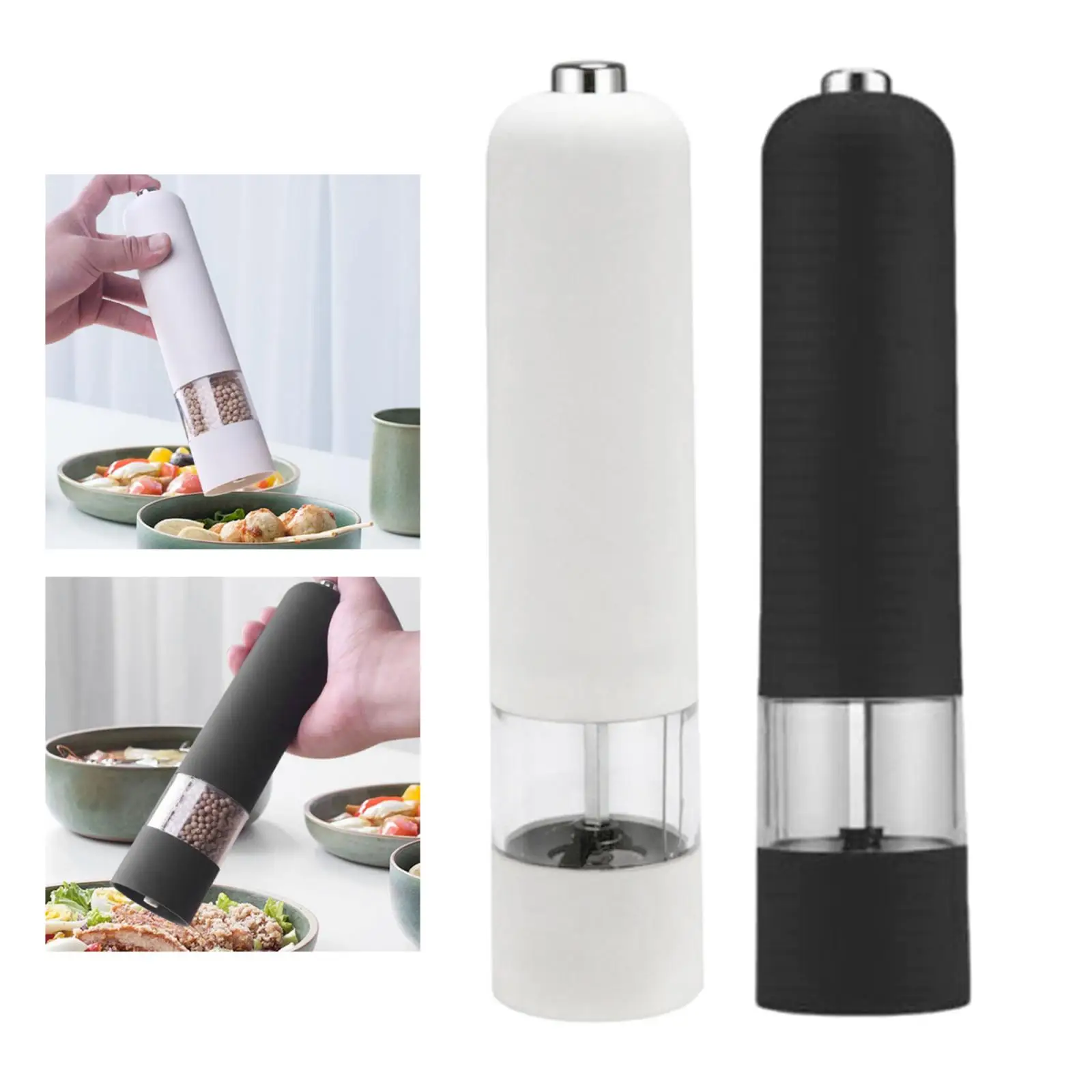 Electric Salt and Pepper Mill Adjustable Salt Miller Peppercorn Crusher