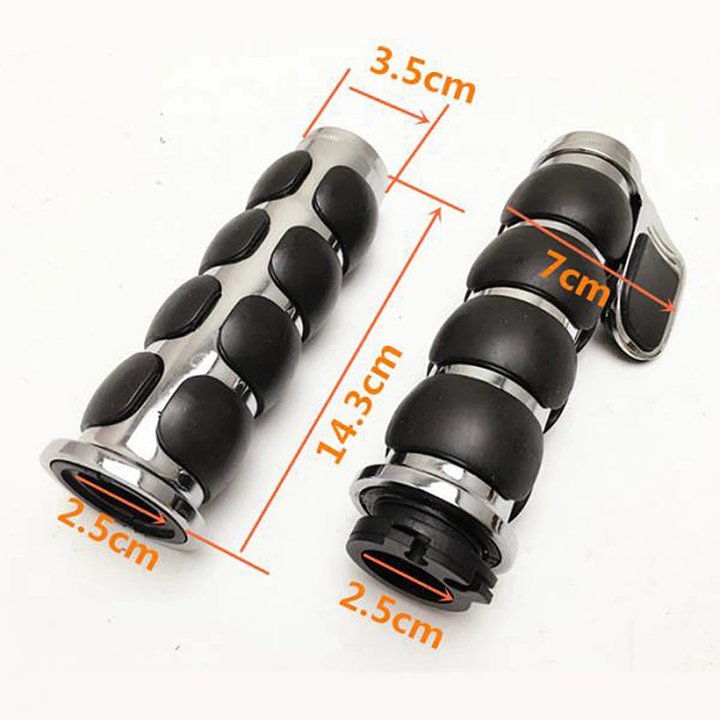 Pair Universal 114F Motorcycle Bike Aluminum Hand Grips for 1`` Handlebar End