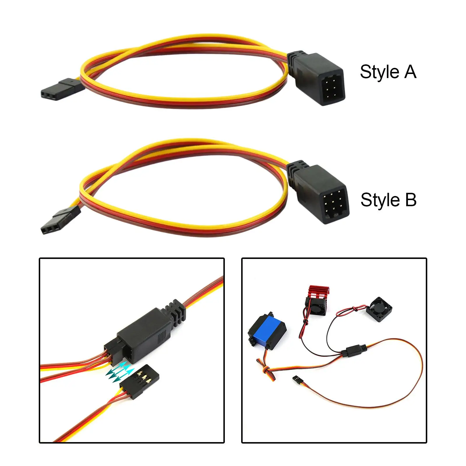Servo Extension cable Cord JR Connector, Harness Leads Cable for RC Cars, Remote Control Vehicles Accessory