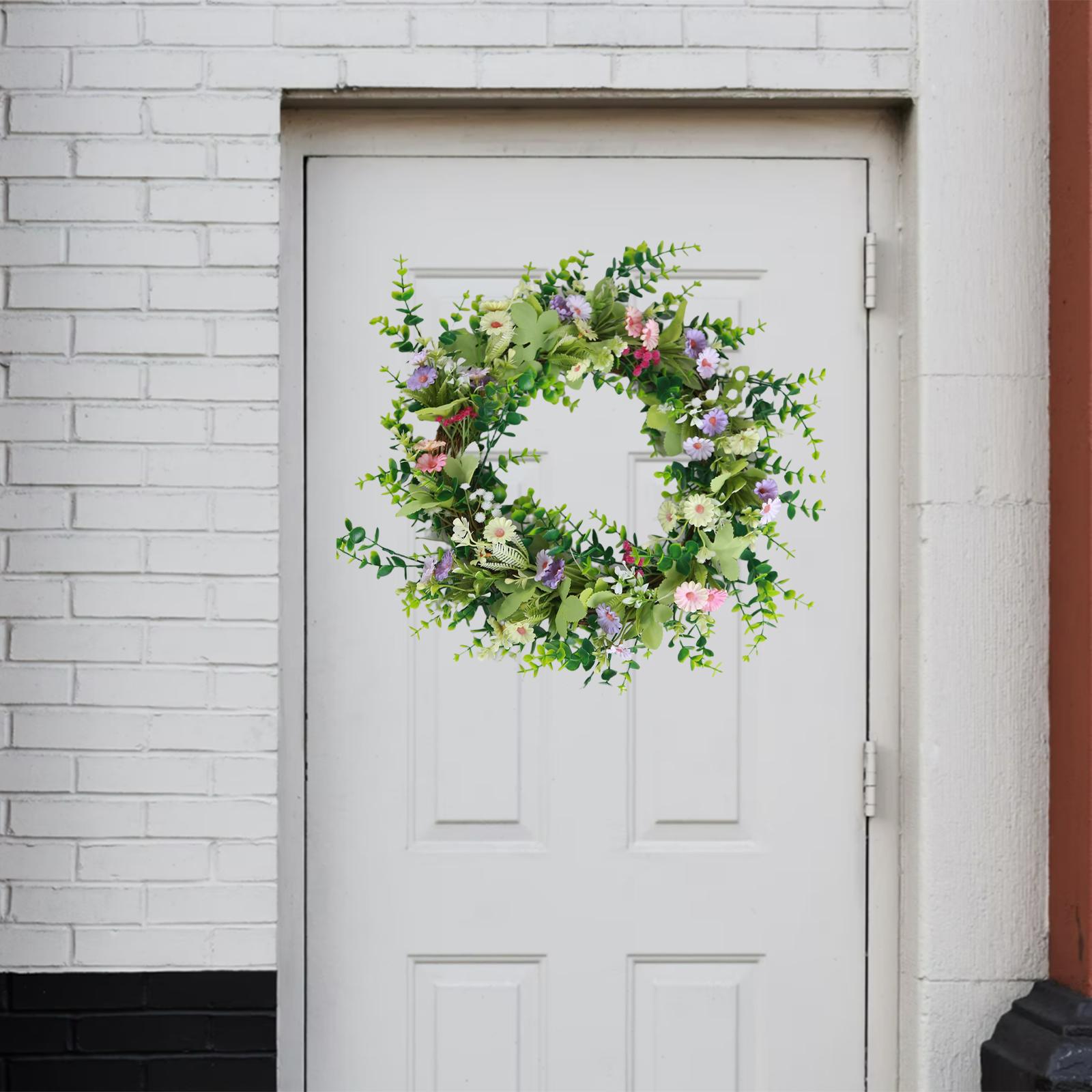 Front Door Wreath Spring Garland Eucalyptus Wreath for Photo Props Wedding Decorations