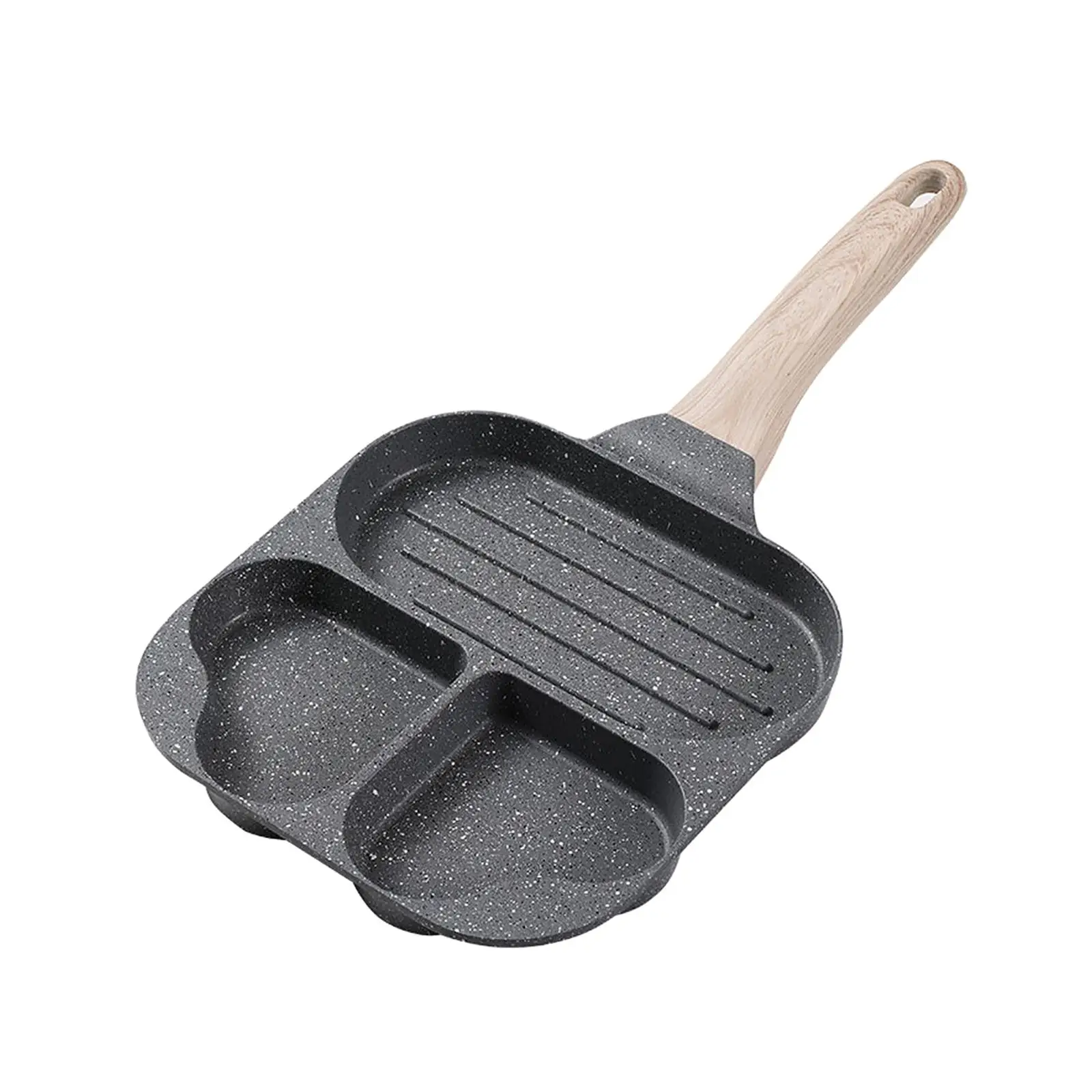 Egg Pan Omelette Pan Omelet Pan Heat Resistant Handle Section Divided Skillet Nonstick Egg Frying Pan for Frying Cooking Burger