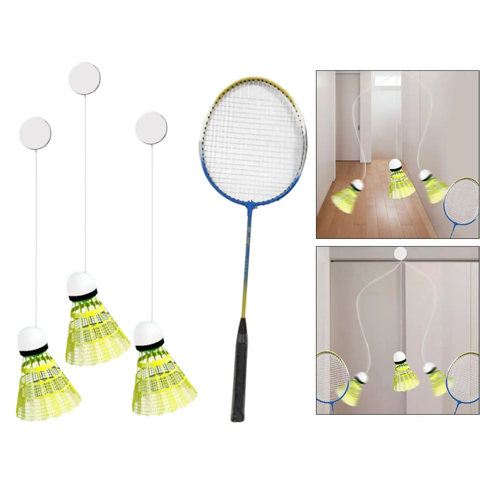Indoor Badminton Trainer Equipment Beginner Strength Training Adults Single Player Practice Self Practice with Badminton