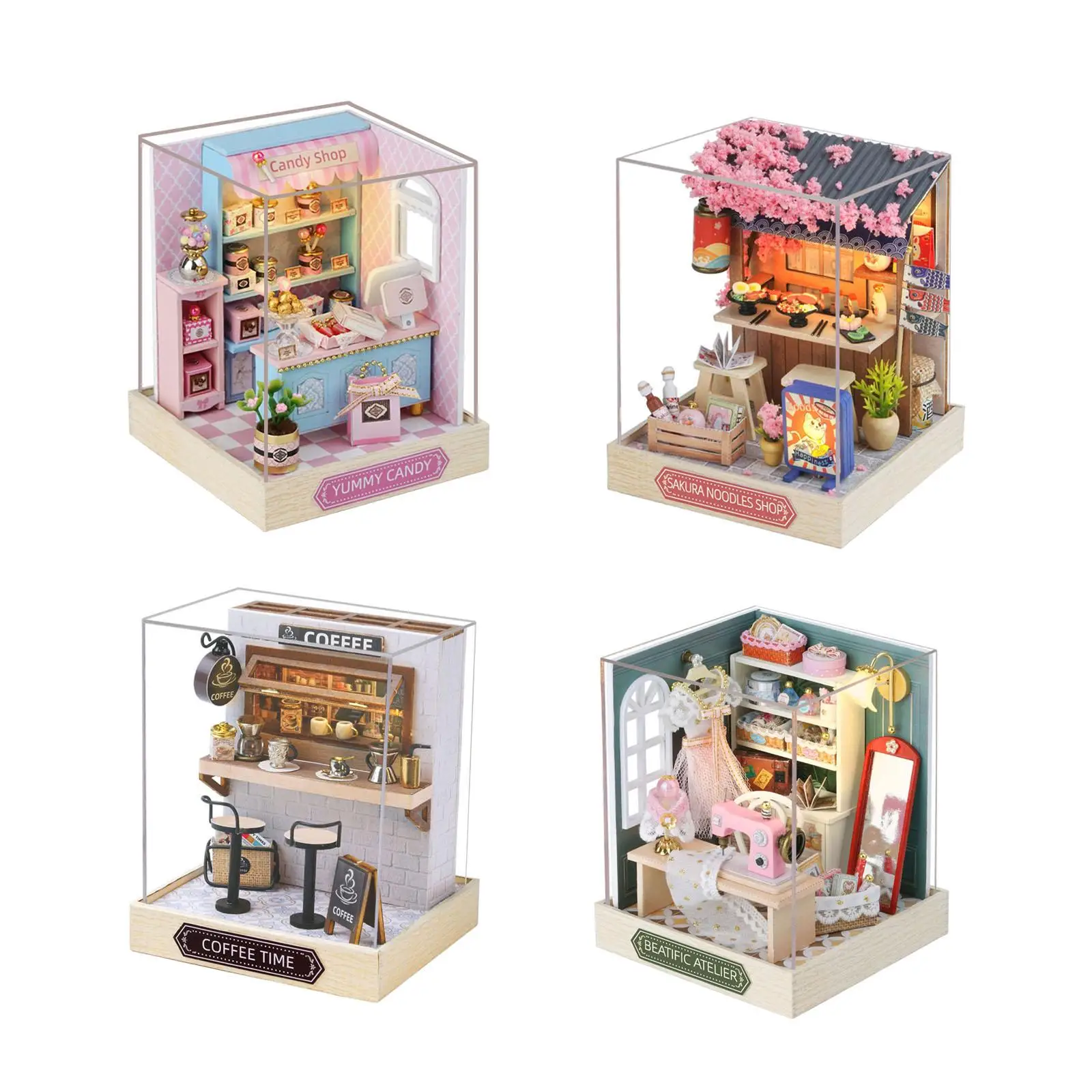 Miniature Dolls House Kits Decorations 3D Puzzles for Kids Adults Friends