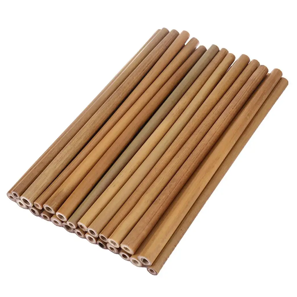 30Pieces Real Bamboo Straw Wood Sticks Kitchen DIY Handmade Wood Arts Crafts