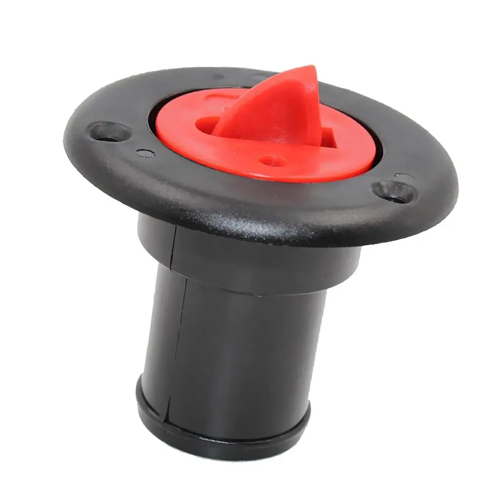 MagiDeal Black Nylon 38mm 1 1/2` Fuel Gas Deck Filler & Red Cap Flush Mount for Boat