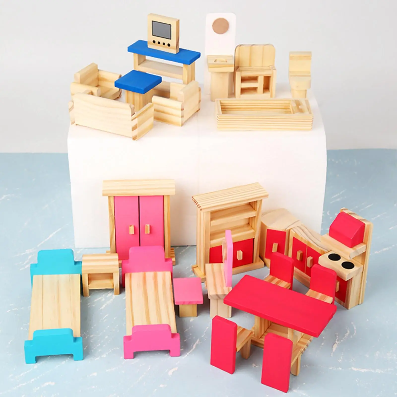 25Pcs Dollhouse Furniture Decoration Scenery Supplies Miniature Living Room