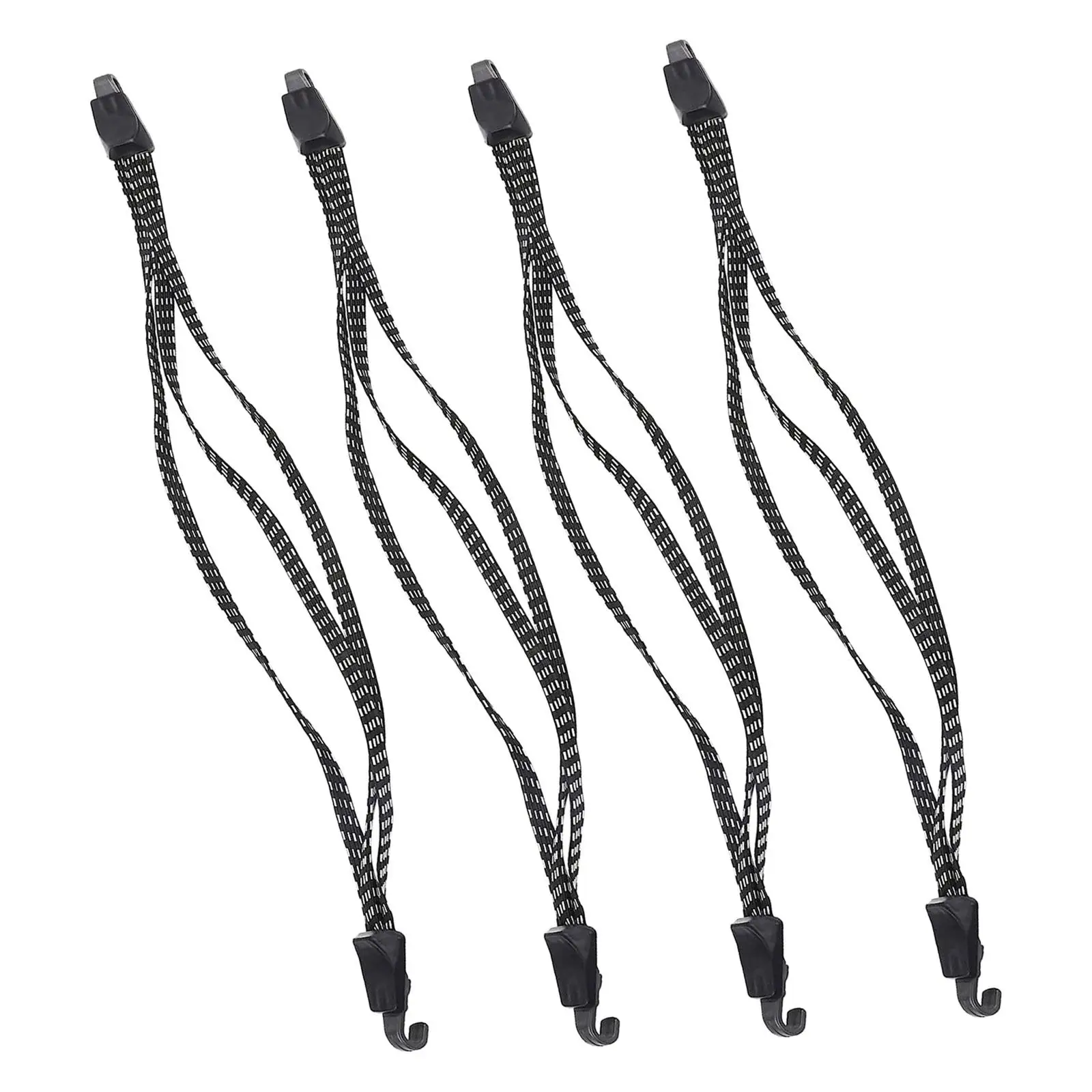 4 Pieces Motorcycle Luggage Rack Tie Down Straps Bungee Cords with Hooks Strong