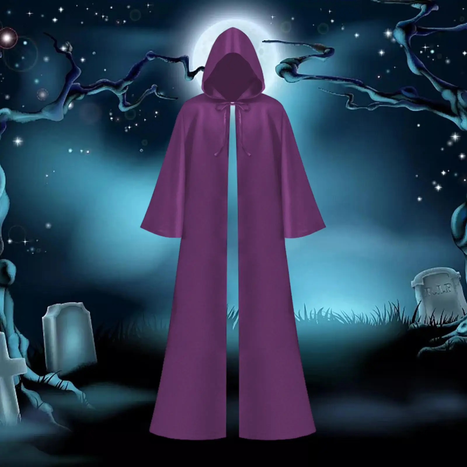 Halloween Cloak Fancy Dress Death Cape Gothic Cosplay Cape for Club Fancy Dress Party Performance Vintage Gathering Punk Party