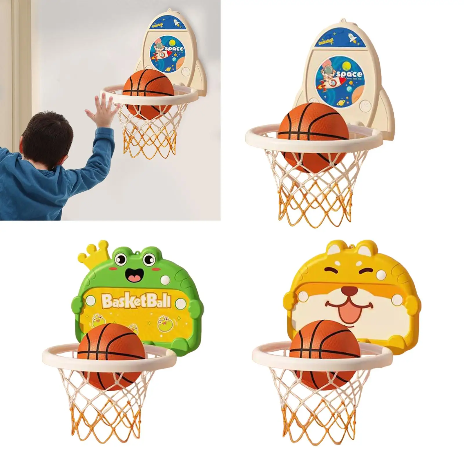 Mini Basketball Hoop Set Wall Basketball Board for Living Room Door Bedroom