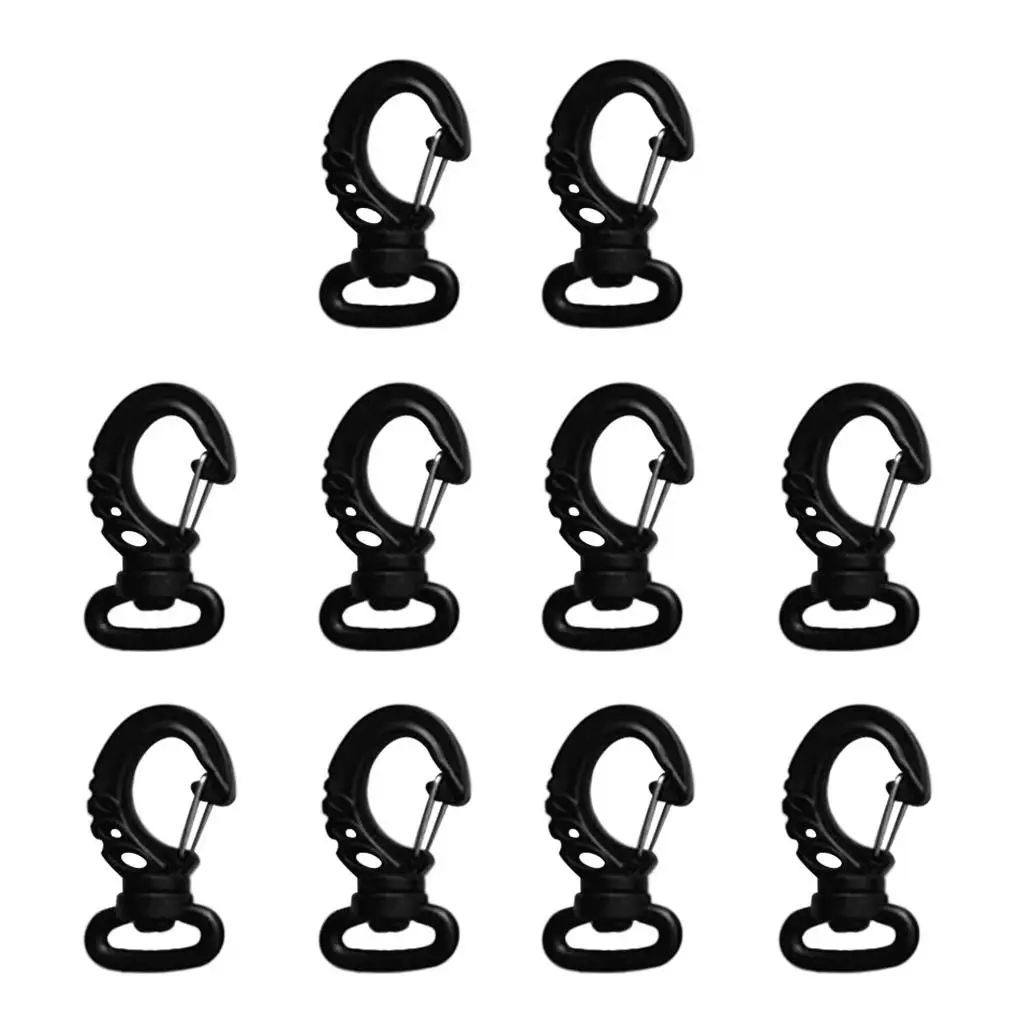 0 Multi Purpose Replacement Black  Scuba Diving Swivel Snap Hook Spring Clip for 2cm Webbing Strap