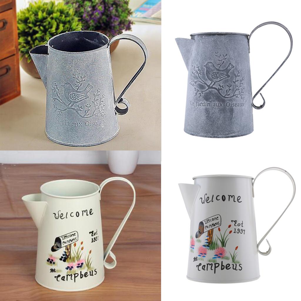 Retro Metal Watering Can Vintage Ornaments Metal Craft Vase Planters Pots for planting up herbs bulbs Home Garden Supplies