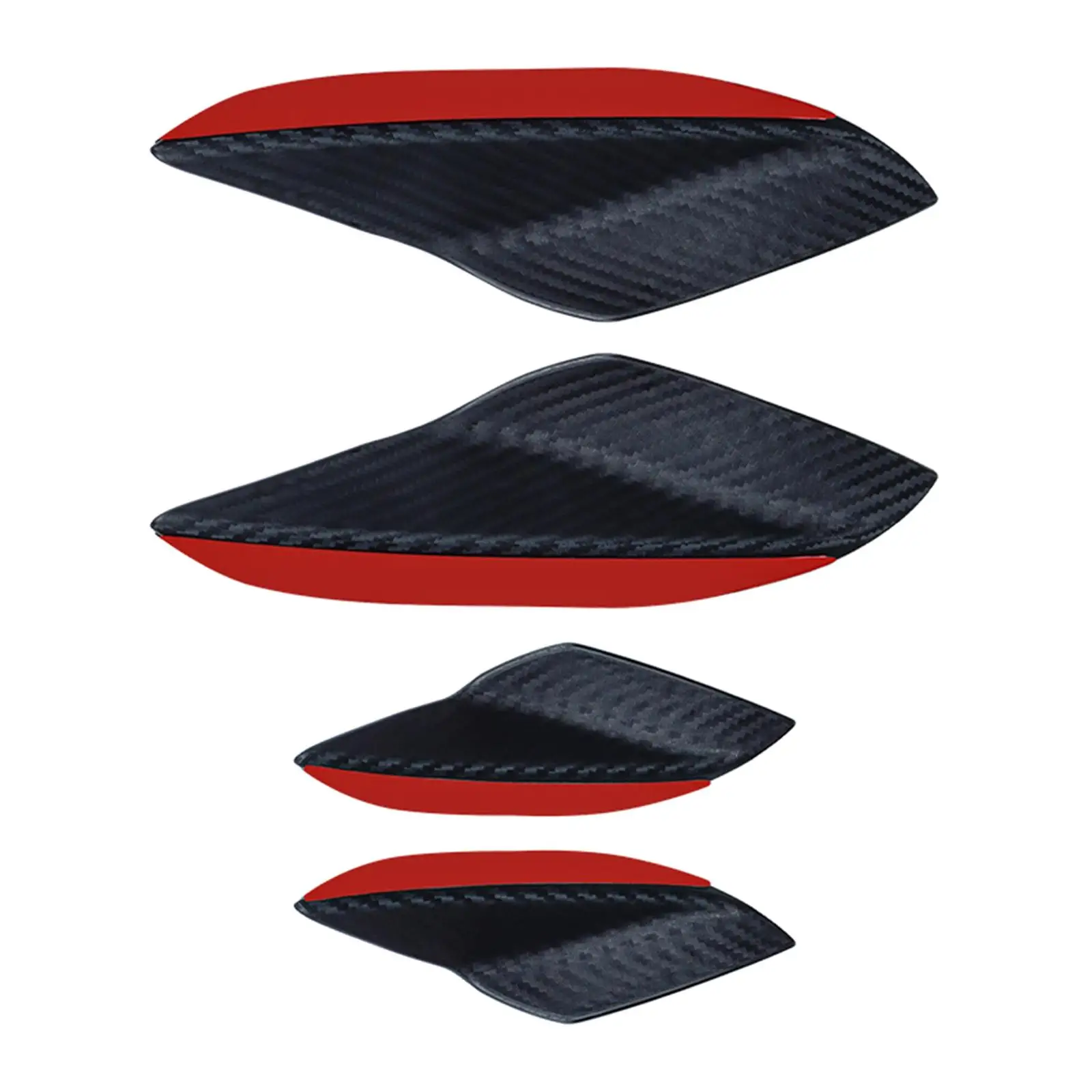 4Pcs Universal Car Spoiler Canards Set Soft Automotive Exterior Accessories Decals Auto Anti Collision Strip Diffuser Spoiler