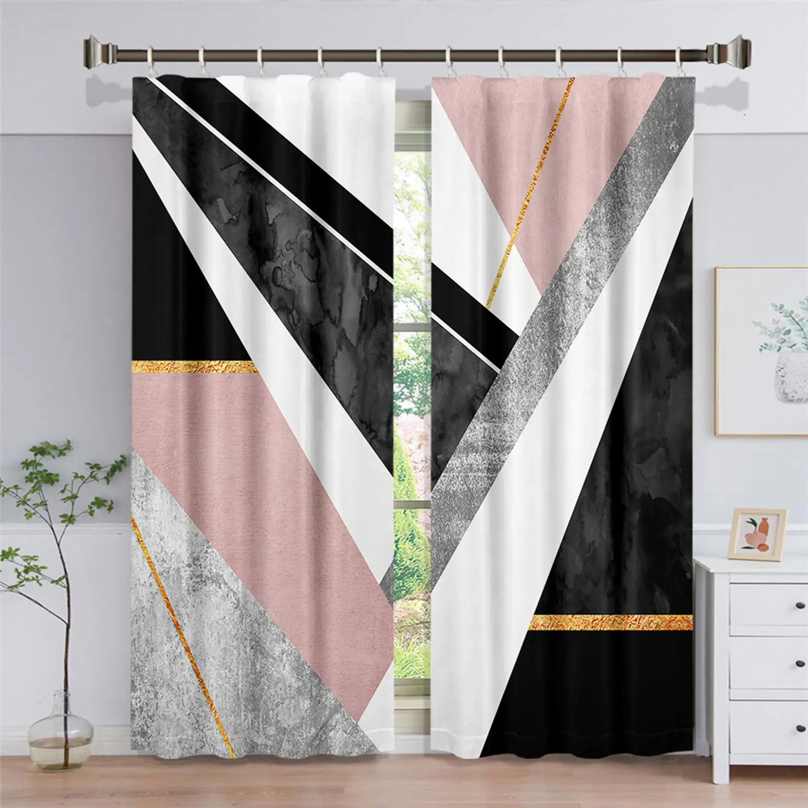 Polyester Fabric Bathroom Shower Curtains Window Curtain for Kitchen Hotel