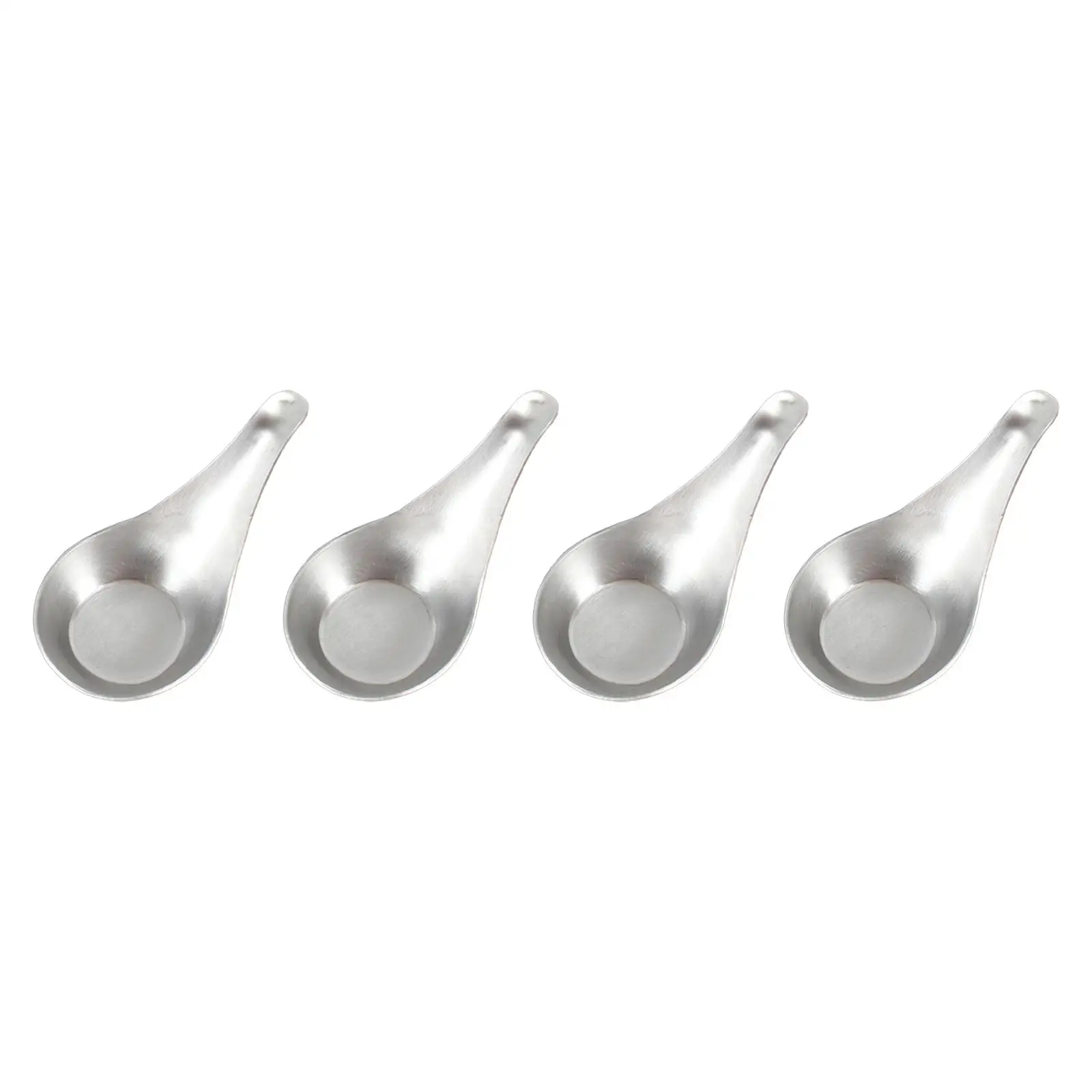 4 Pieces Sugar Spoons Stainless Steel Dessert Spoon Mini Spoon Short Handle Teaspoon for Ice Cream Coffee Salt Baking Dessert