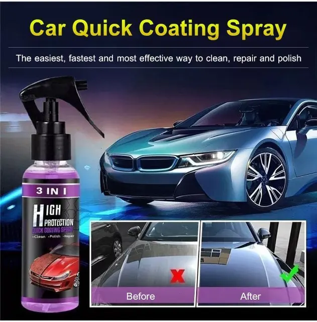 Rayhong-Spray de revêtement rapide pour voiture, 3 en 1, haute protection, 100  ml, 200 ml, 400ml, nettoyage, réparation, polissage, revêtement céramique -  AliExpress
