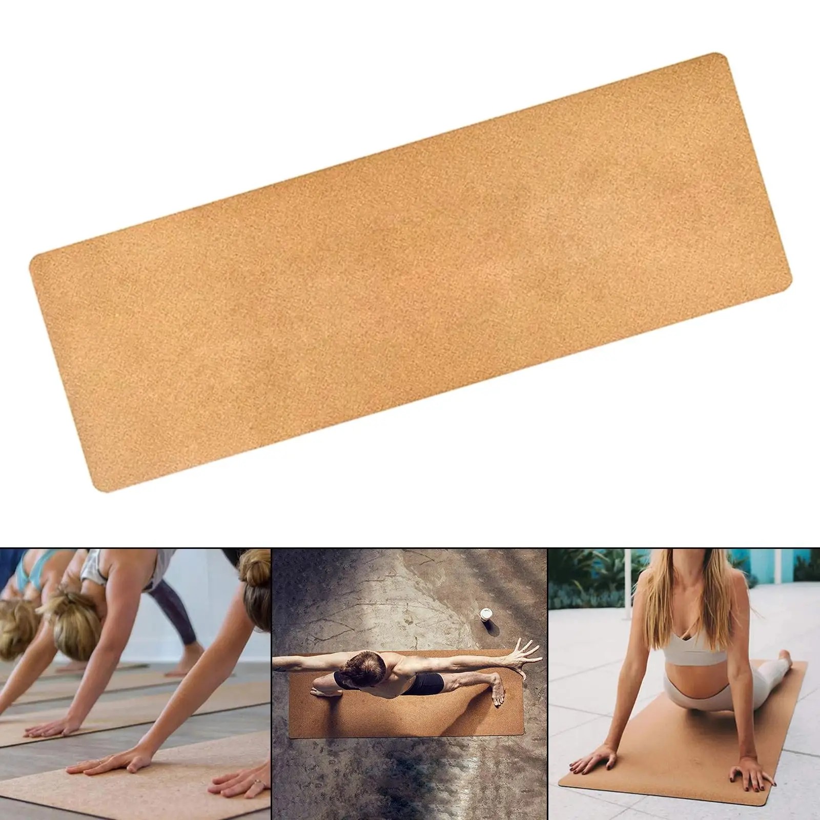 Cork Yoga Mat 68Cmx183cm Non Slip Eco Friendly for Fitness Men Women