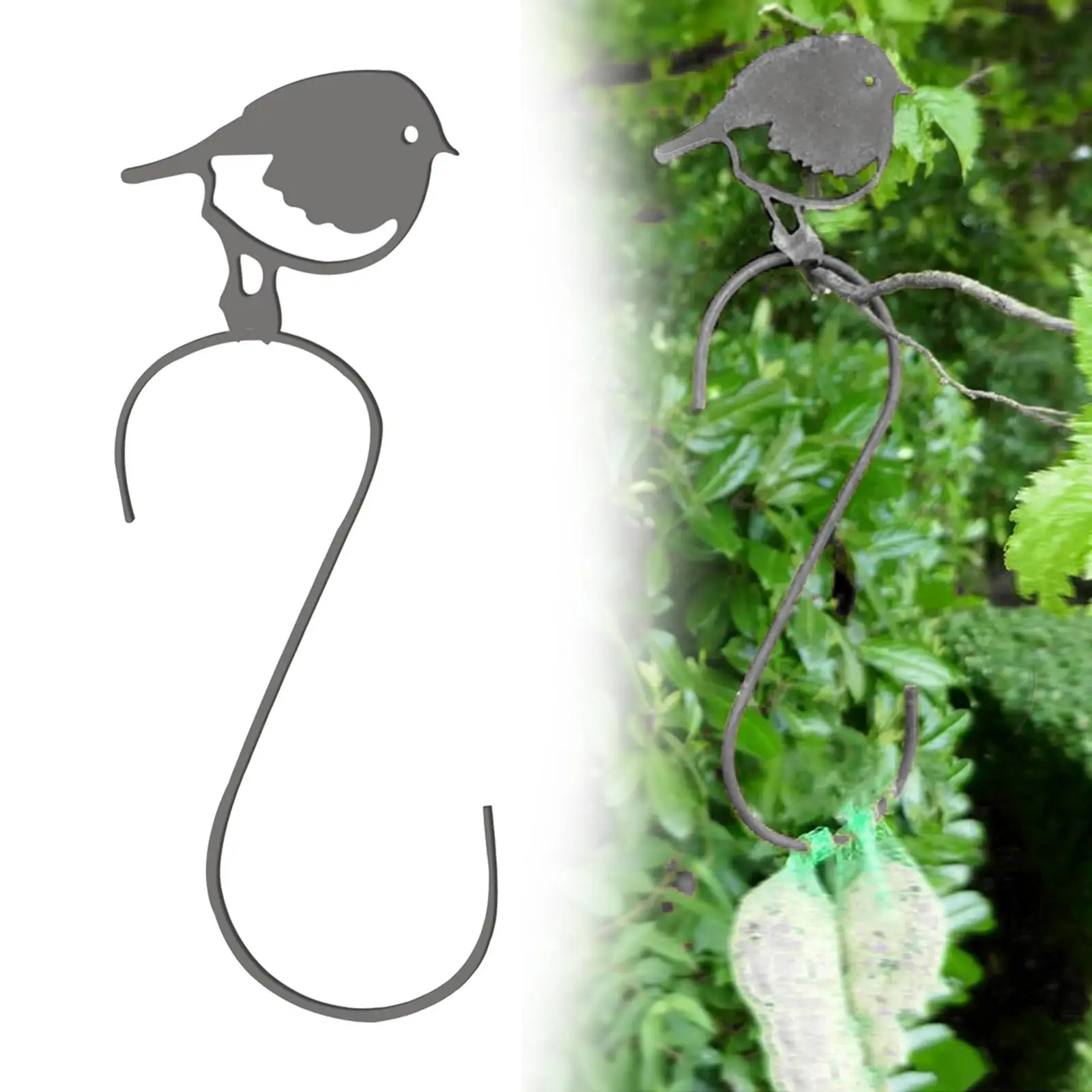 Garden Birds Feeder Hook Planter Hook Decorative Hanging Birds Figures Bird Silhouette for Home Indoor Garden Lawn Decor